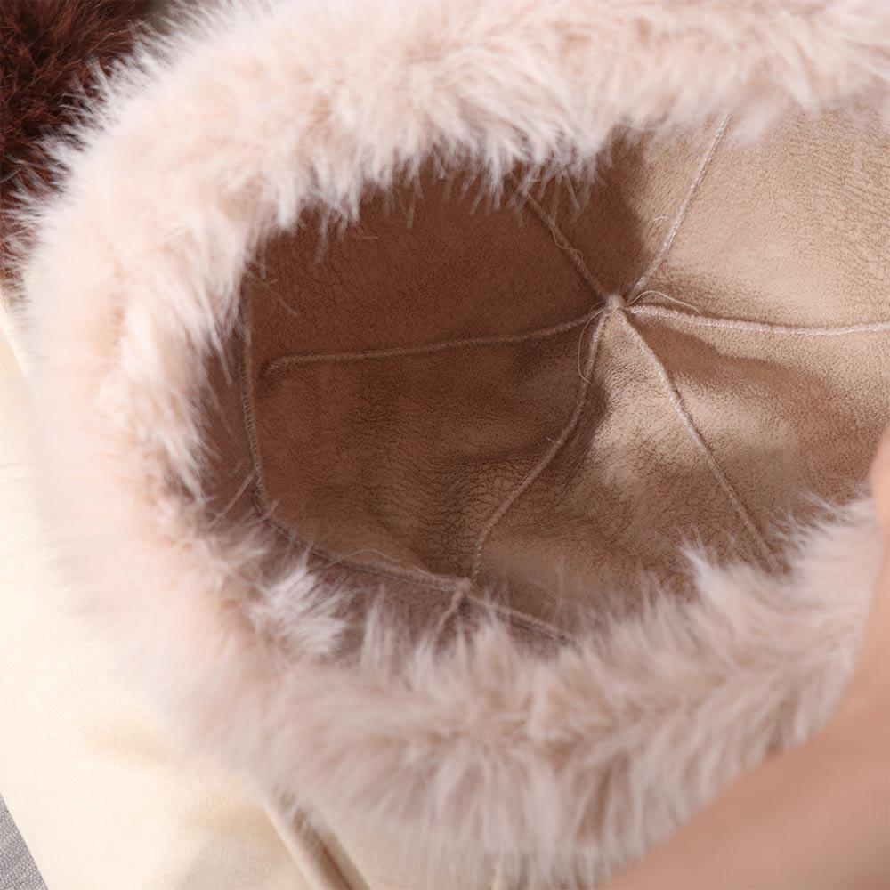 Warm Luxury Plush Hat Thicken Winter Fluffy Hats Fashion Faux Fur Bucket Hat Girls