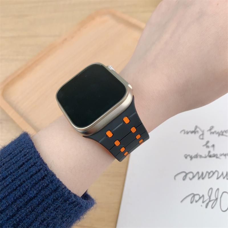 Silicone Band For Apple Watch Strap 49mm 45mm 41mm 44mm 40mm 38 42mm 46mm Bracelet Correa Iwatch Series 10 9 8 7 6 5 3 SE Ultra