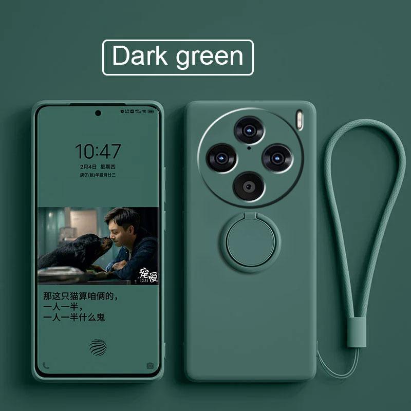 Чехол для Vivo X100 Pro Жидкий силиконовый держатель для кольца Мягкий чехол для телефона для Vivo X90 Pro Plus Обновление Противоударный задний чехол Fundas