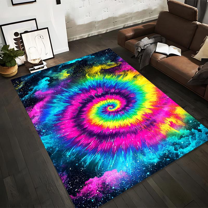 Красочный спиральный ковер Galaxy Tie-Dye для декора гостиной Подходит для использования в качестве противоскользящего покрытия для диванов в гостиной и спальне