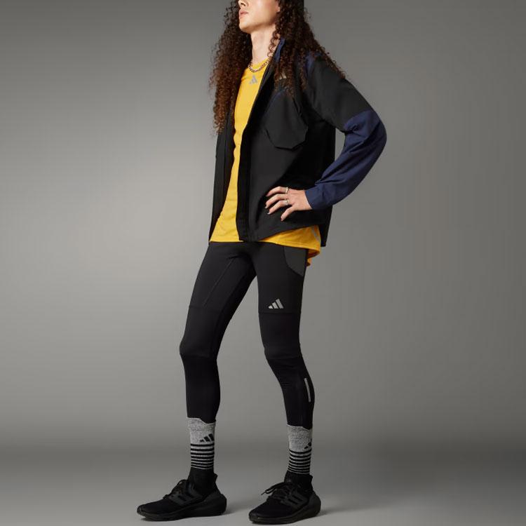 adidas Леггинсы Ultimate Running Conquer The Elements Cold.Rdy с контрастным логотипом, мужские брюки черного цвета IB6386