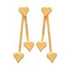[D4553] - Gold Plated Earrings 'Coeurs Jumeaux' Golden - 30x3 Mm