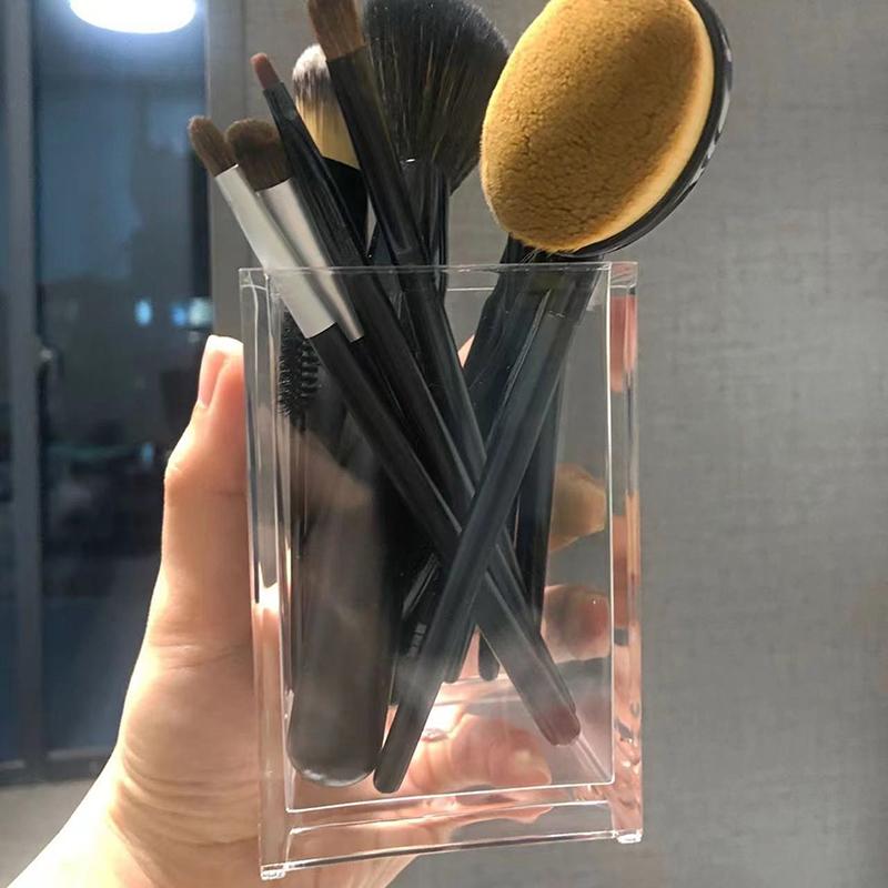 Коробка для хранения косметики, держатель для кистей для макияжа, органайзер для помады, карандаша для бровей, подставка для ванной комнаты, акриловая