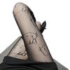 Women's Sheer Fishnet Stockings - Polka Dot & Heart Pattern, Sexy Black & White Options, Large Sizes Available for Spring & Autumn