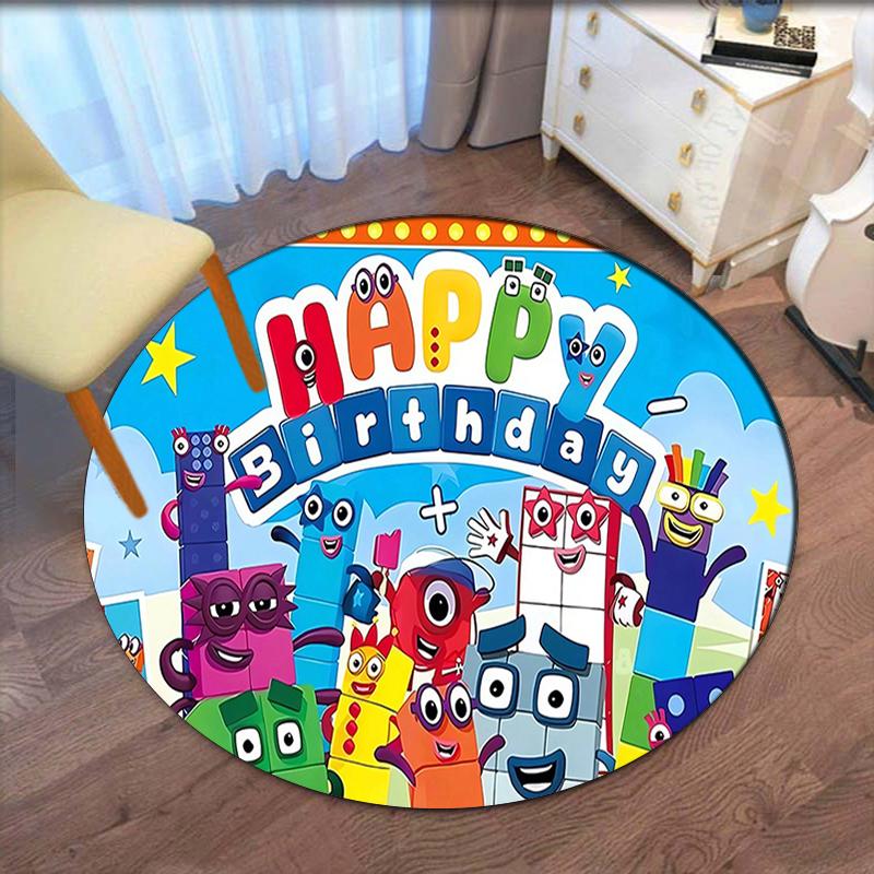 Коврик круглый с принтом Numberblocks, ковер, коврик под стул, ковер для зоны, коврики для прихожей, для офисного кресла, гостиной, спальни, кухни.