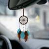 Car Rearview Mirror Charm Handcrafted Dream Catcher Car Ornament with Faux Feather Charm Beads Sweet Auto for A for Car