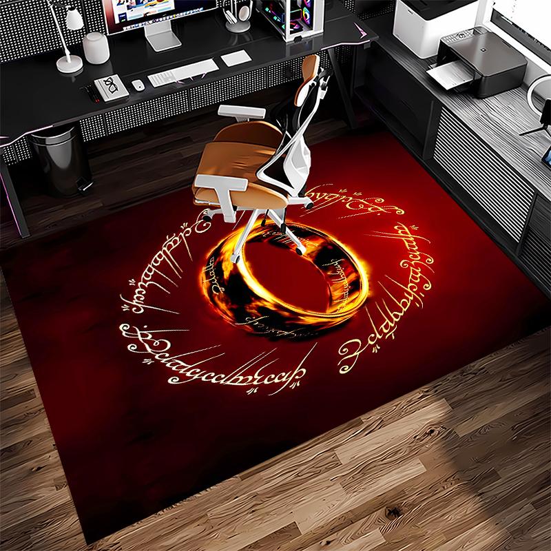 1pc The Lord of the Rings2 Print Area Rug - Soft, Washable Non-Slip Indoor Mat for Office Chairs, Living Room, Home Office Decorative Rug
