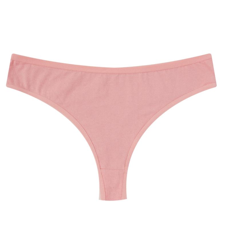 Женские хлопковые сексуальные стринги однотонного цвета, удобное, приятное к коже нижнее белье