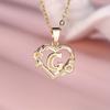 1 шт. золотого цвета 26 английских букв сердце ожерелье цветок кулон обручальное кольцо ювелирные изделия подарок на день Святого Валентина