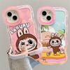 Applicable To Apple 15/14pro Mobile Phone Case IPhone 13 Cartoon Ragbub 12 Wavy Edge 11 Invisible Double Bracket