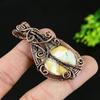 Natural Malinga Jasper Gemstone Handmade Copper Wire Wrap Gift Pendant 2 W5w63