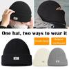 2 In 1 Warm Chunky Knit Beanie Skully Soft Stretch Knitted Full Face Cover Adult Winter Ski Balaclava 1 Hole for Outdoors