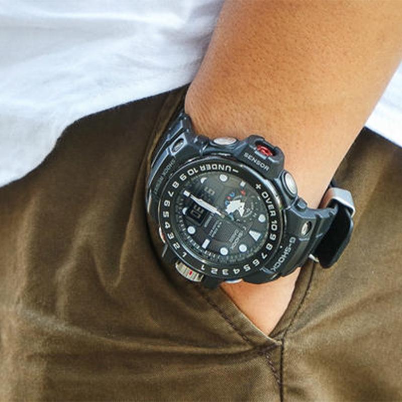 Casio MASTER OF G-SEA Серия 200 метров водонепроницаемость, ударопрочность, кварцевый механизм на солнечной батарее, полимерный ремешок, японские и корейские часы, мужские GWN-1000B-1A