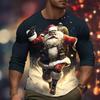 3D Print Santa Claus Pattern Men's Women's Long Sleeve T-Shirt Christmas Theme Family Party Creative Design Personality Clothing