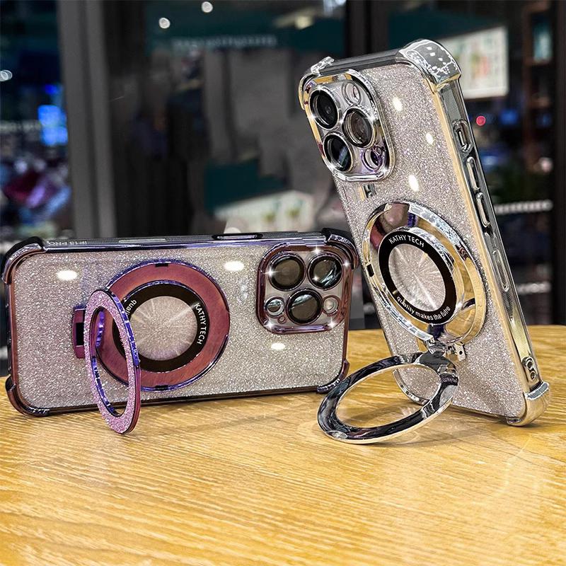 Glitter Crystal Bracelet Phone Holder Case For Xiaomi POCO X6 X5 M6 F6 Pro X3 NFC C65 13T 12T 14 13 Pro Shockproof Bracket Cover