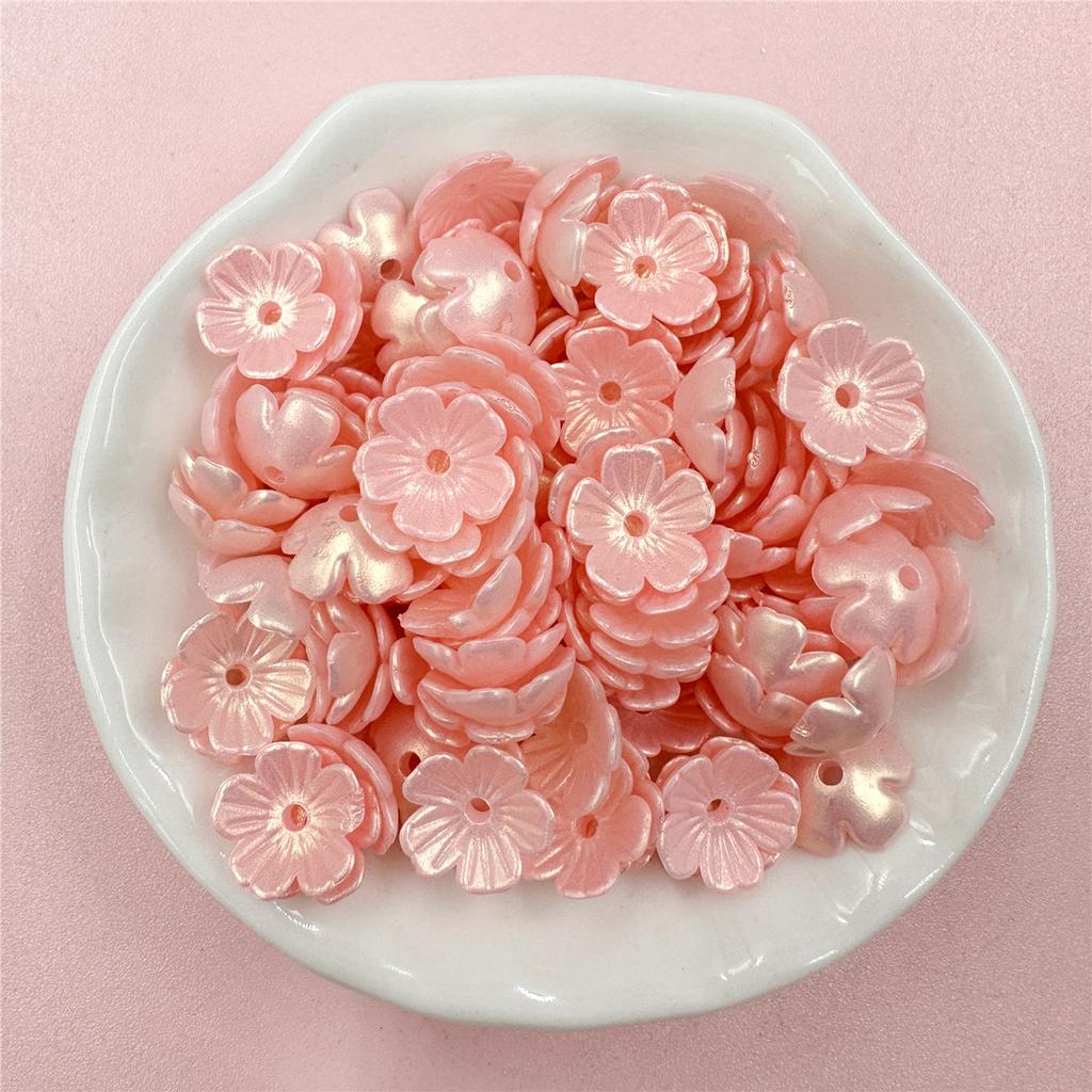 Home Party Supplies 80Pcs Handmade Materials Five-petal Flower Colored 10.5mm Acrylic Fashion Beads Earrings Materials DIY Jewelry Making Hairclip