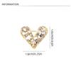 Rectangular Heart Brooch Korean Style Hollow Heart Breastpin Exquisite Rhinestone Pin  Women