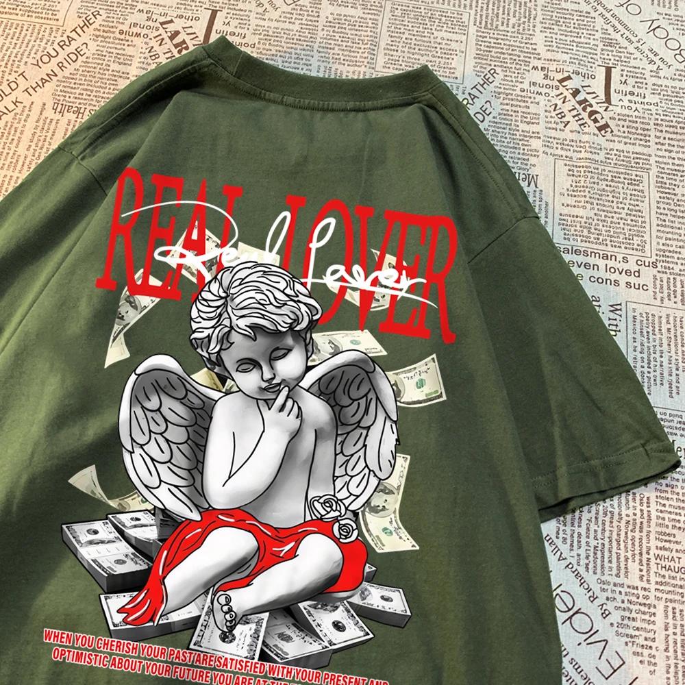 Футболки Real Lover Financial Freedom для мужчин и женщин из хлопка, свободные футболки с круглым вырезом, удобные футболки, летние дышащие топы для пар