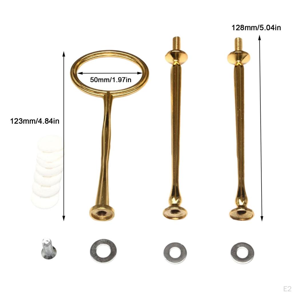 Cake Plate Stand Handle Hardware Rod Metal Dessert Holder 3 Tiers Cupcake Tray