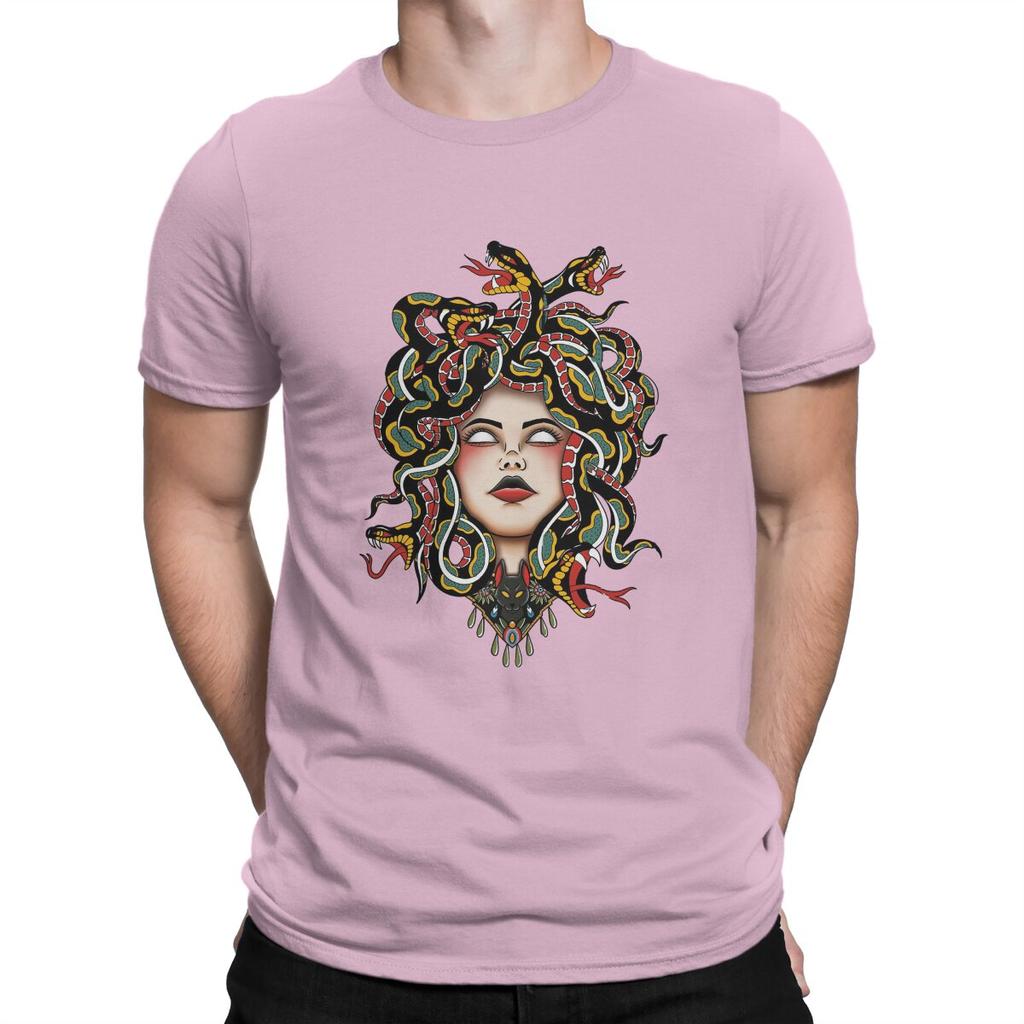 Medusa Old School Fitted Scoop Men T Shirts Medusa Funny Tees Short Sleeve O Neck T-Shirt Cotton Gift Idea Tops
