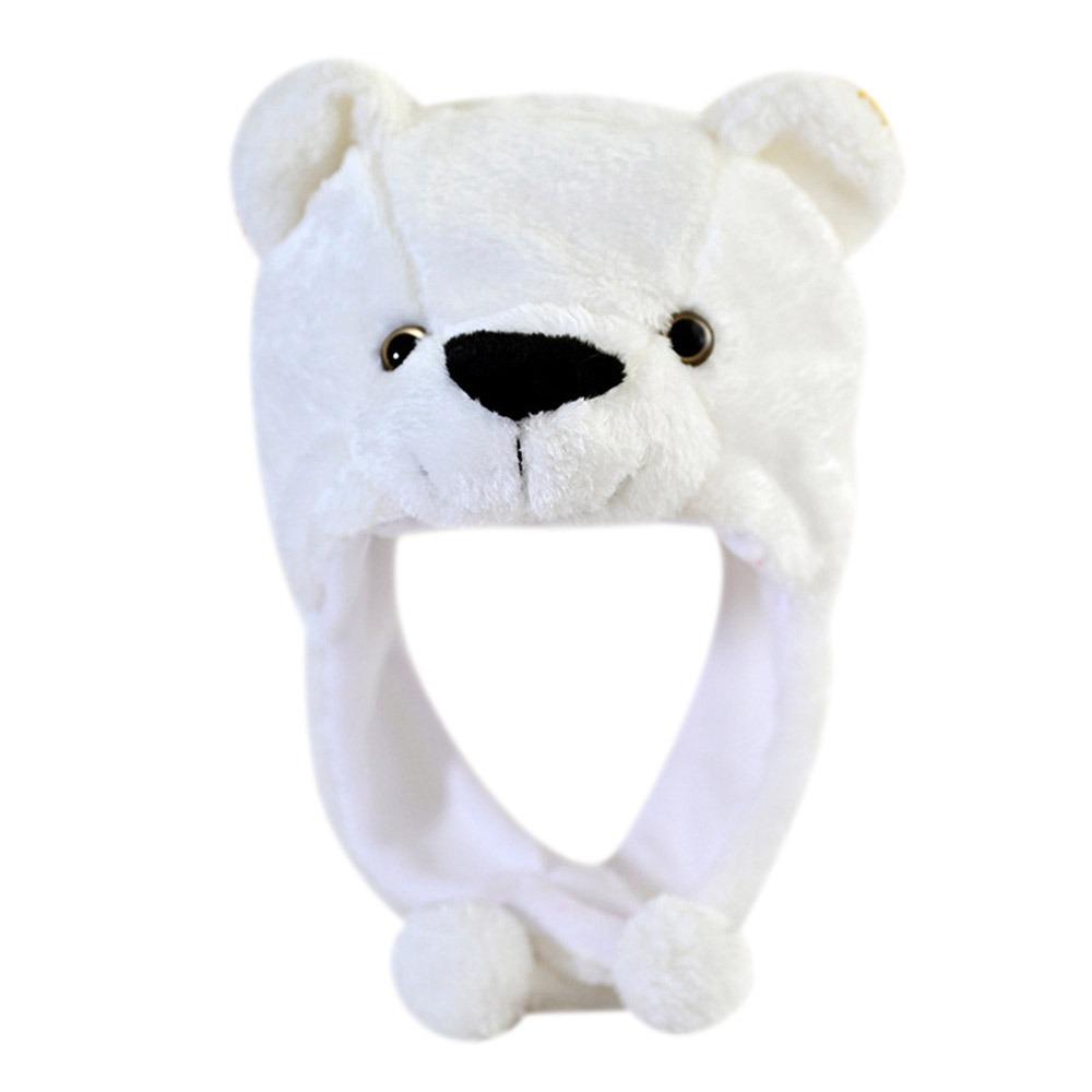 Animal Plush Moving Hat Cartoon Movable Ears Airbag Cap Animal Hat Headgear Kids Adult Gifts