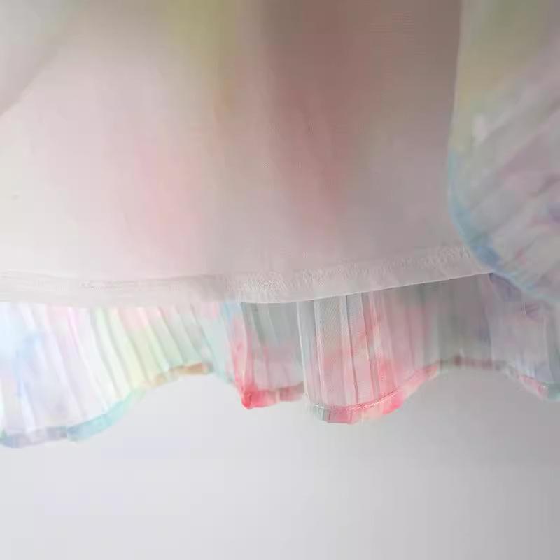 Летнее платье для девочек Детское корейское платье принцессы для малышки Платье на бретелях с цветами