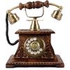 Decorative Telephone Decorative Showpiece - 25 Cm (Wood, Metal, Gold, Brown)