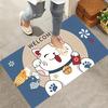 1 pack of polyester fluffy doormats, non-slip, hand washable, anti-fatigue welcome mats with soft lucky cat pattern