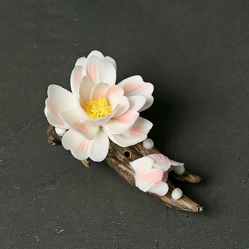 Flower Shape Incense Stick Holder Ceramics Aromatherapy Base Gift Tea Table Oraments Yoga Studios
