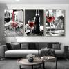 Nordic Red Wine and Bottle Kitchen Posters Black White Drink Canvas Painting Print Wall Art Picture Dining Room Restaurant Decor