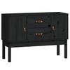 Sideboard Black 110 x 40 x 78 cm Solid Pine Wood