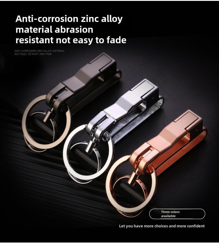 Zhongbang Мужской креативный металлический двойной съемный брелок для ключей от автомобиля с защитой от потери