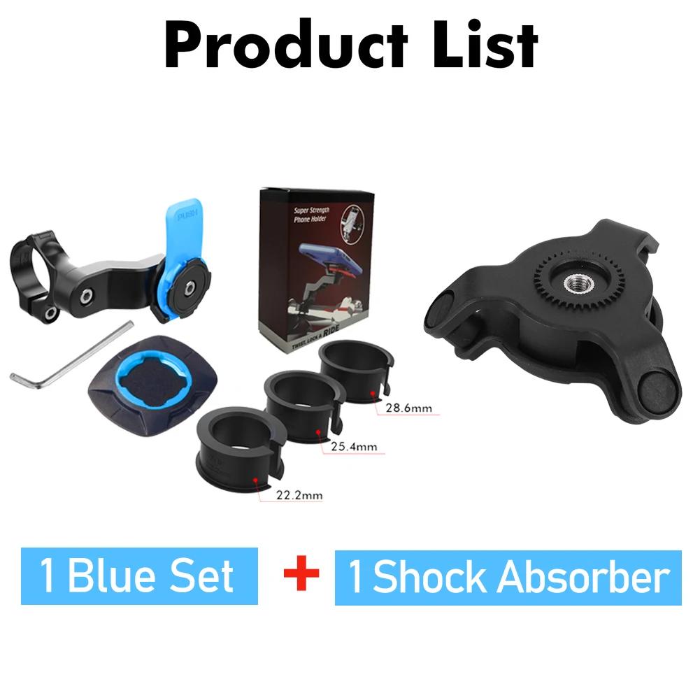 Motorcycle Bike Phone Holder Stand Bicycle Quad Lock Phone Holder Bike Holder 360° Rotatable Navigation Support Security Bracket