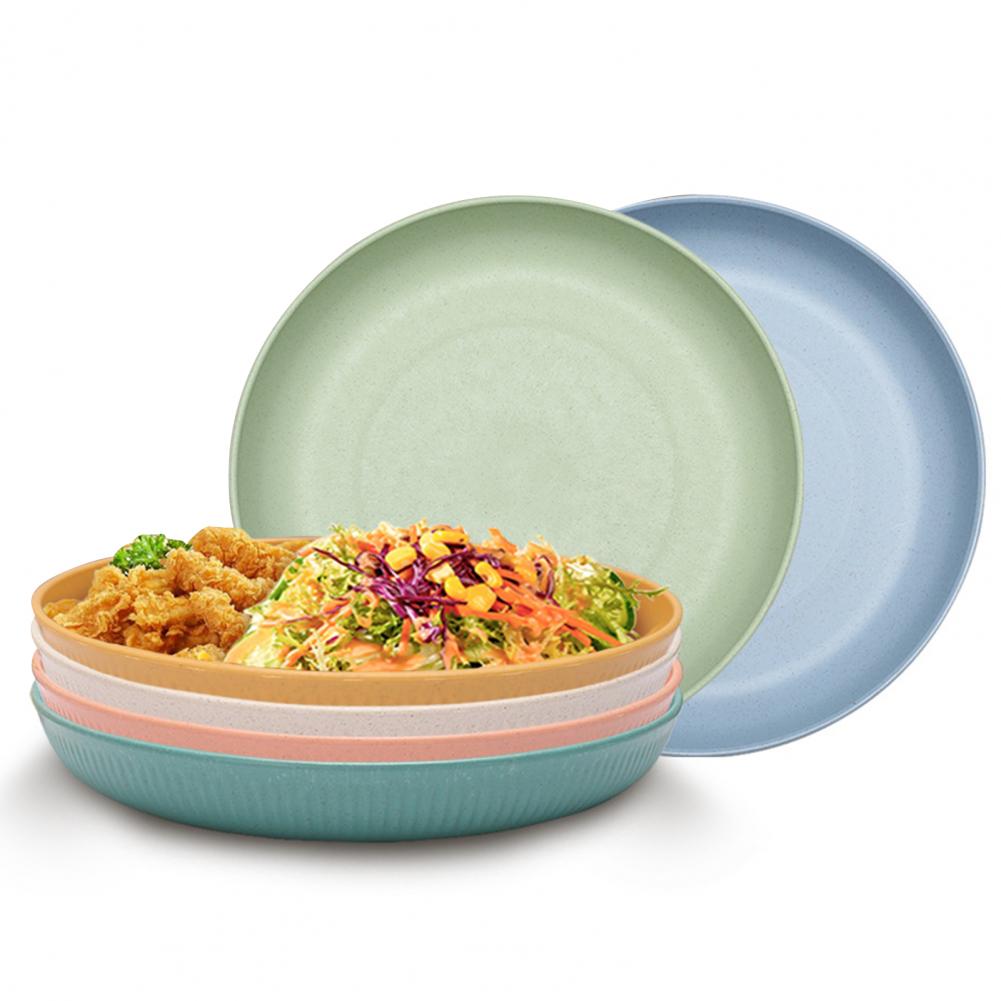 Набор из 6 небьющихся тарелок, экономящих место, красочных, здоровых, экологически чистых, для обедов на открытом воздухе, для дома, Kitchen Bone