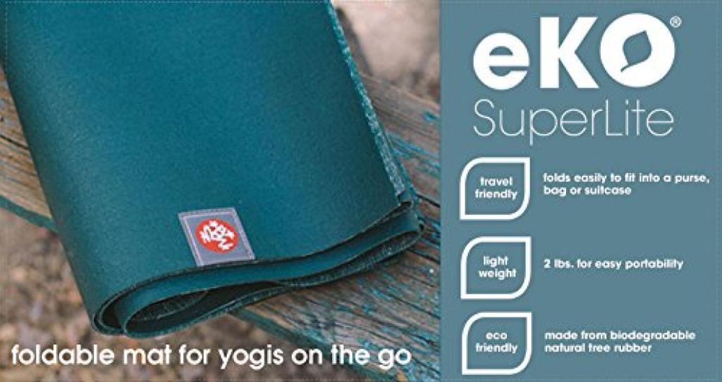 MANDUKA Yoga Mat Eco Super Light Mat Travel Mat Lightweight Midnight eKO SuperLite Mat Midnight Yoga Foldable Portable Travel Pilates 136013030