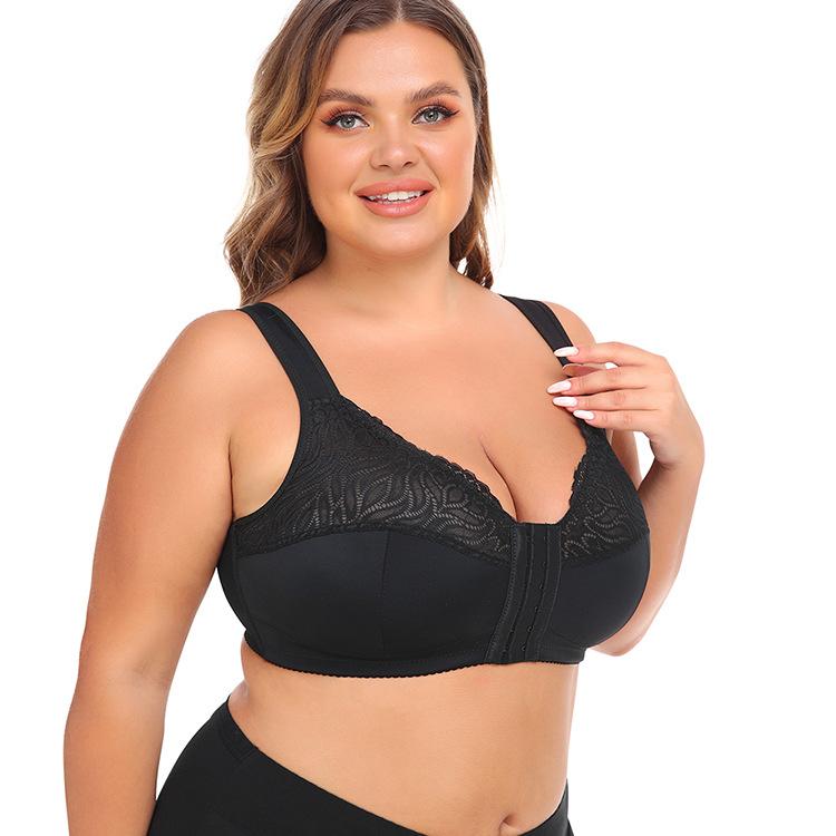 Adjustable Side-Supporting Body-Shaping Vest-Style Longline Plus Size Sports Bra with Three-Row Hook-and-Eye Closure