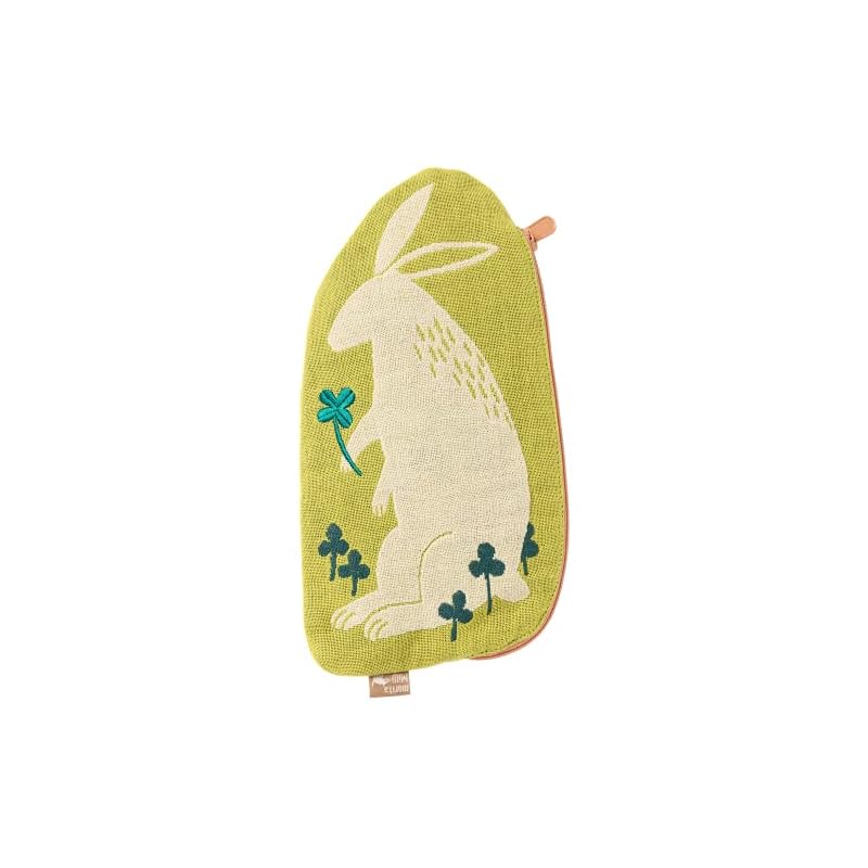 Косметичка Kusunokibashi Monori Morita MiW, Кролик, Зеленый, A-66643-90-G, 22 x 13 см