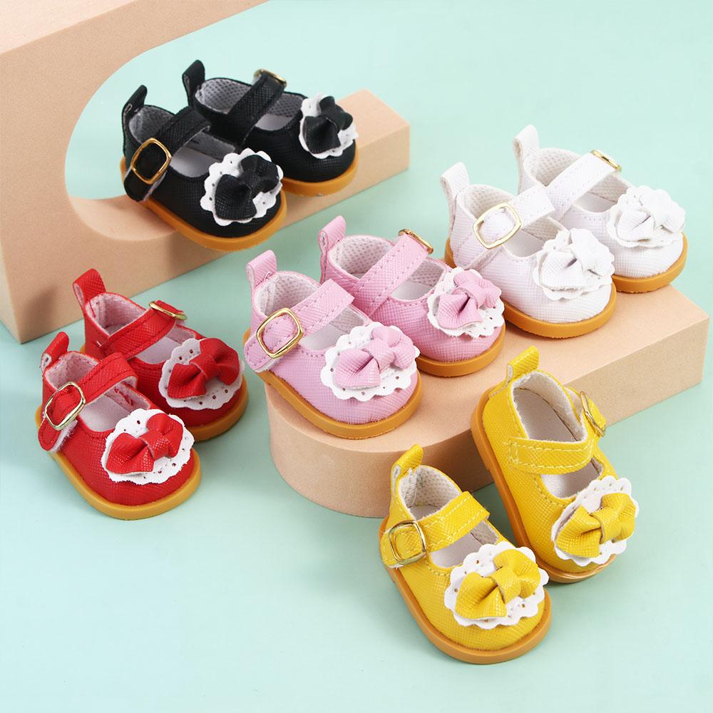Decorate 5.5cm Cotton Doll 14 Inches Mini Bow Shoes Doll Casual Shoes Doll Shoes Doll Leather Shoes
