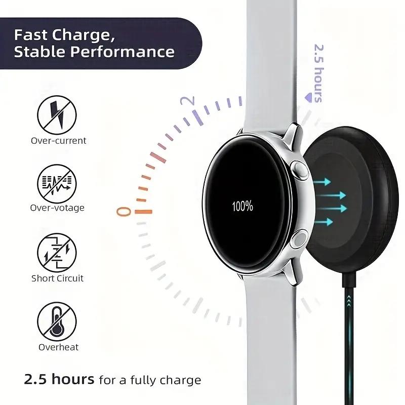 Магнитное быстрое зарядное устройство для Samsung Galaxy Watch 6 5 Pro Быстрая зарядка USB C для Samsung Watch 5 4 3 2 1 Универсальная зарядка