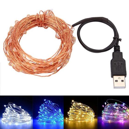 5/10 м водонепроницаемый USB светодиодный медный провод сказочные гирлянды украшения