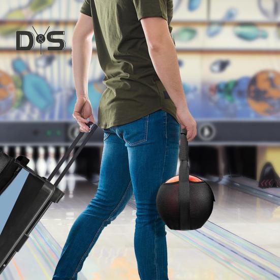 Сумка-сетка для боулинга, сумка для одного шара для боулинга с усиленной ручкой, черная сумка для переноски шаров для боулинга для тренировок в спортзале