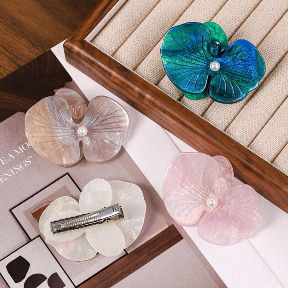 Korean Style Butterfly Orchid Hairpin Hair Rope Fresh Barrettes Flower Duckbill Clip Wedding