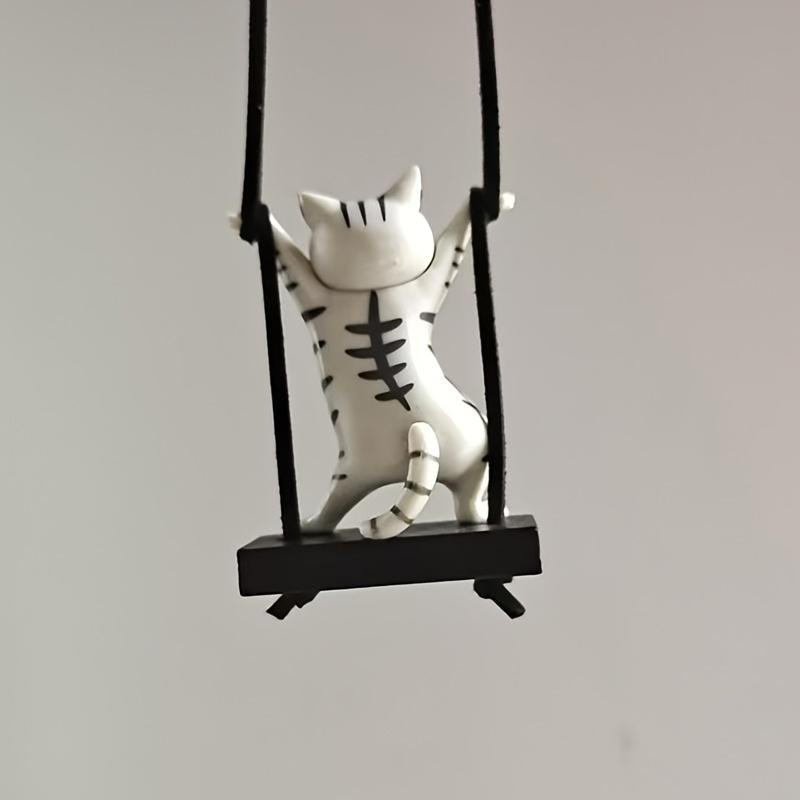 1pc Charming Cat Car Pendant, Cute Cat Dancing Cat, Creative Car Interior Rearview Mirror Decorative Pendant