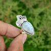 Wedding Gift For Her 925 Silver Natural Larimar Multi Stone Ring Size 7.75