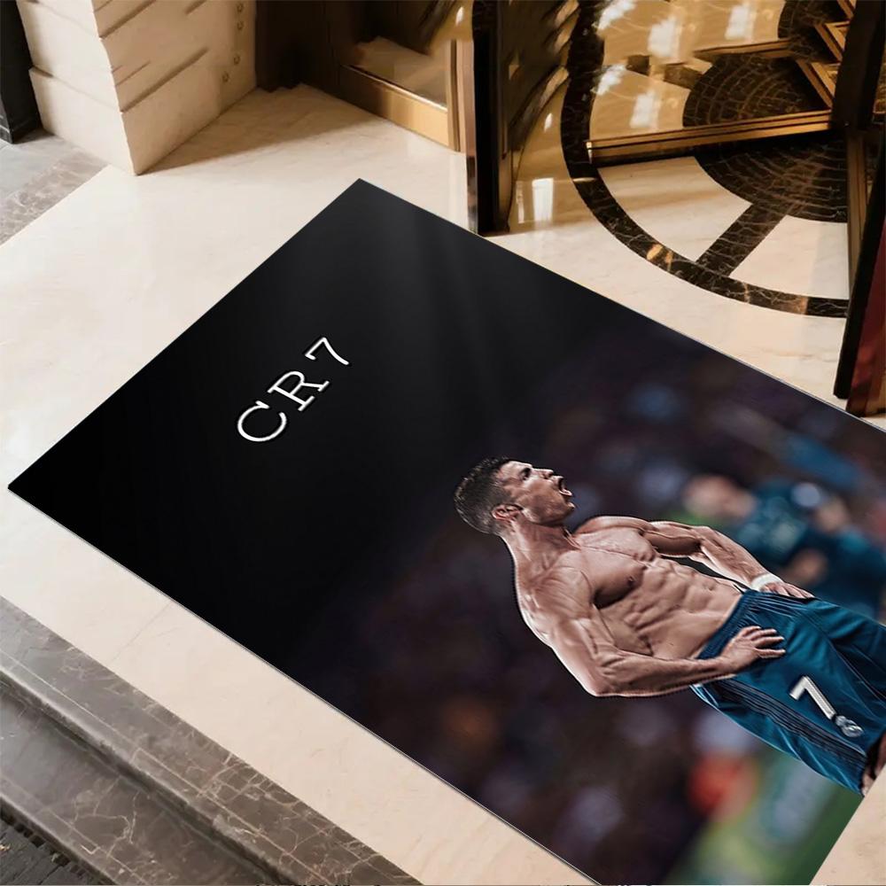 Cr7 Football Legend Floor Mat Design for Outdoor Study room Dining Room Entryway Antislip Carpet Anime Office Decor Perfect Gift for Women/Men