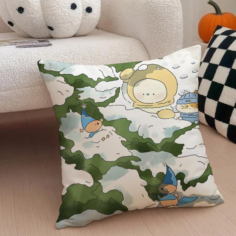 Author Somdoo Cute Animals Quiat And Peaceful Cushion Cover Throw Pillow Cover Hidden Button Durable Polyester Chair Cushion