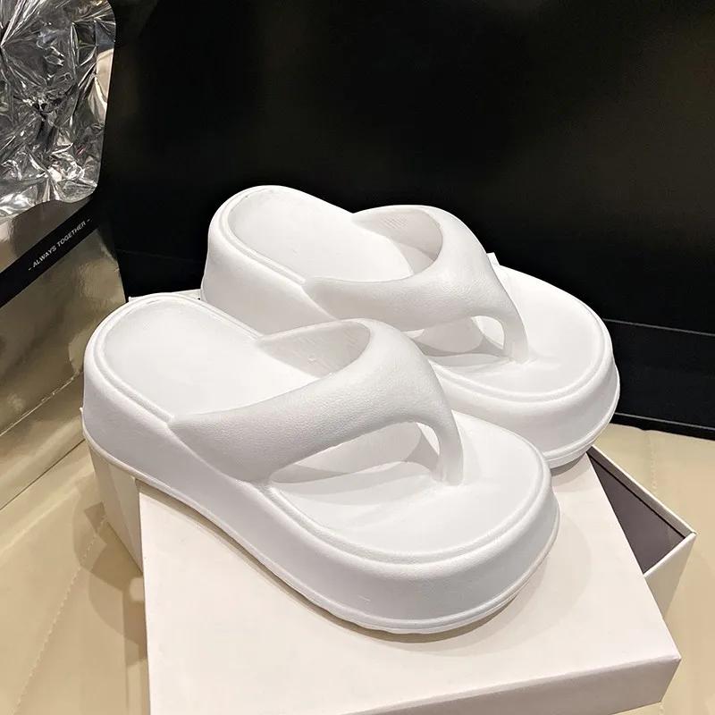 Summer Women's Shoes 2024 High Quality Open Toe Solid Color Flip-Toe Women's Slippers Fashion Casual Women's Beach Slippers