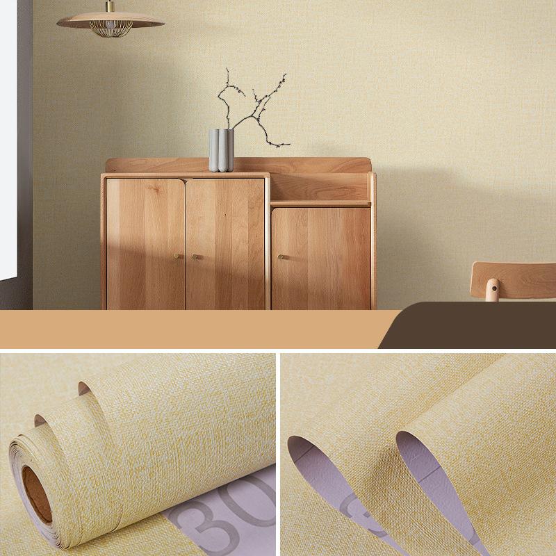 Однотонный Льняной Узор Гостиная Спальня Шкаф Декоративная Наклейка Самоклеящиеся Обои Водонепроницаемые и Влагостойкие