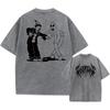 Ghostemane Double Sided Print Washed T-Shirt Oversized Men 100% Cotton Tshirt Gothic Rock TShirt Streetwear Unisex