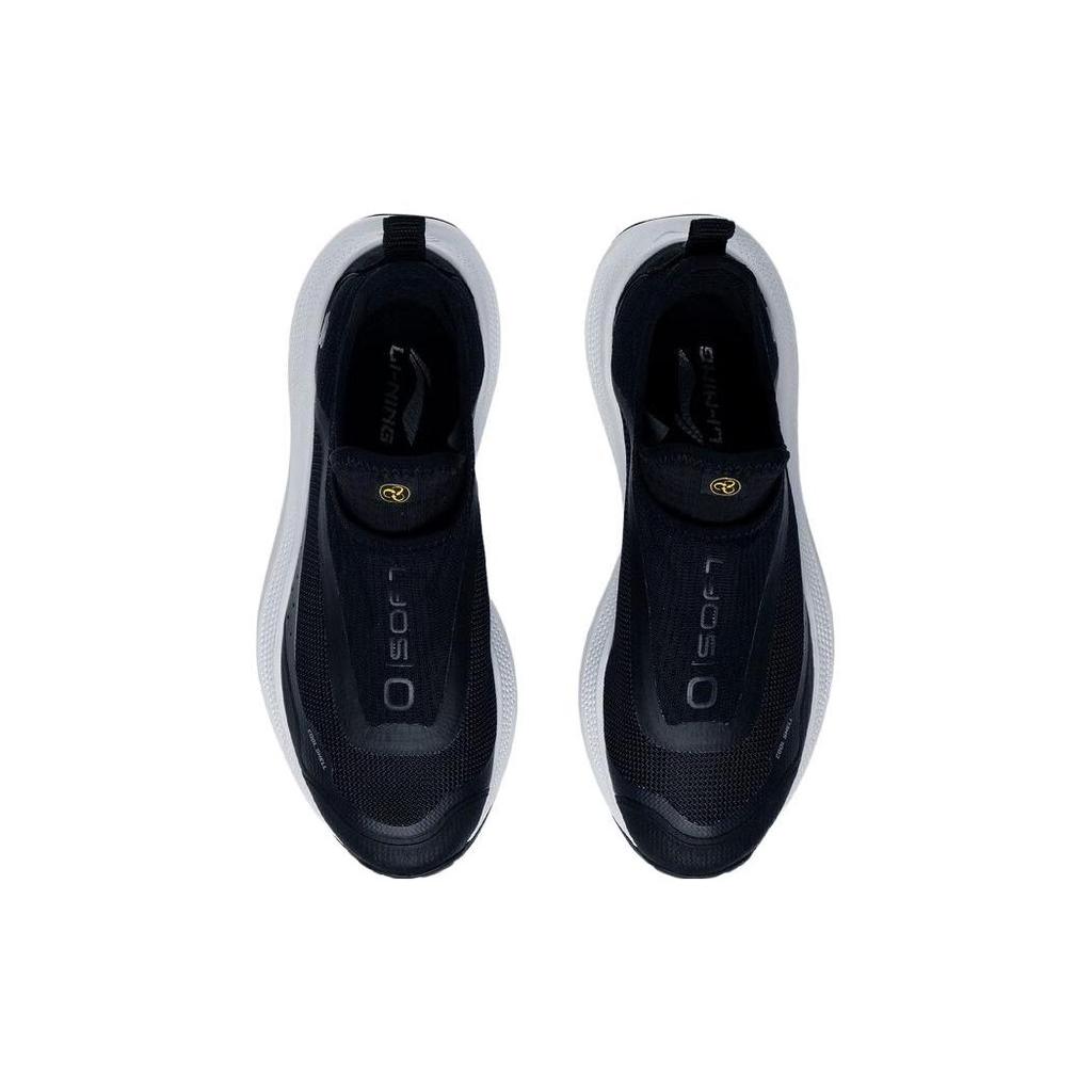 Li-Ning Мягкие светоотражающие нескользящие износостойкие дышащие низкие повседневные туфли женские кроссовки черные AGLT106-2